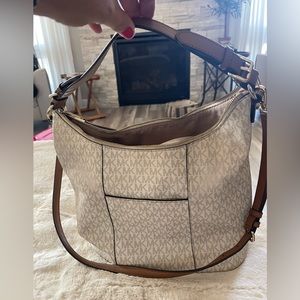 Cream and brown Michael Kors bag